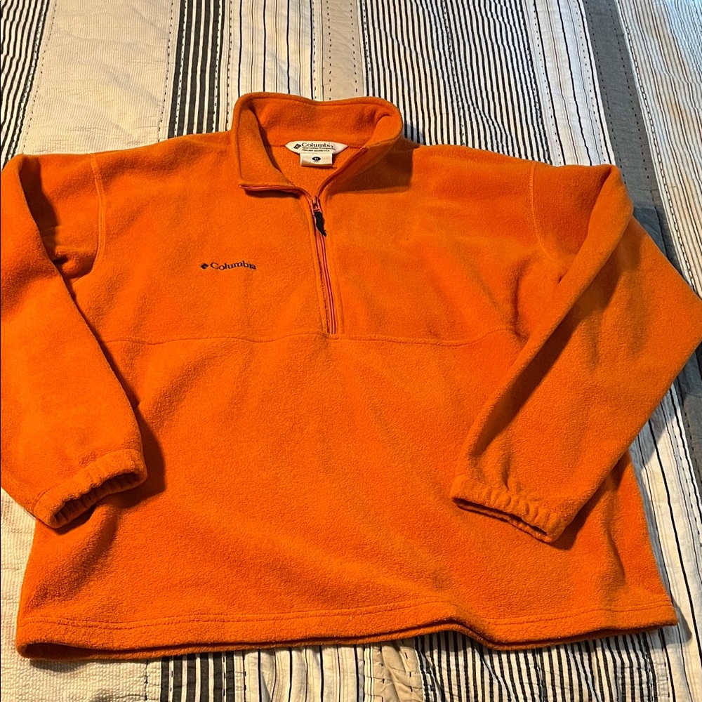 Columbia Men's Bright Orange Zip-Up Sweatshirt XL